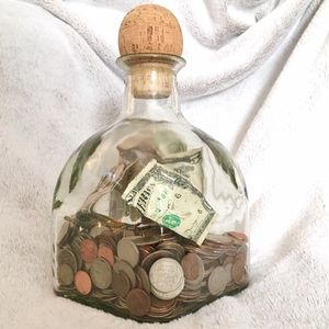 EMPTY 1.75 Liter Handblown Patron Bottle